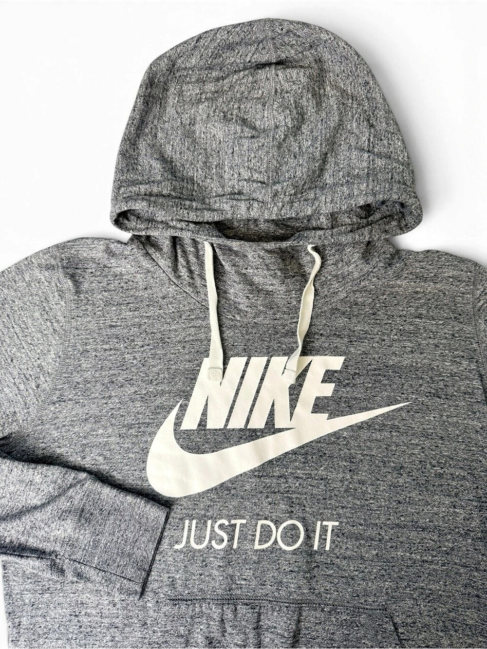 Nike Women’s Large Gray Just Do It Pullover Hoodie Swoosh Lightweight